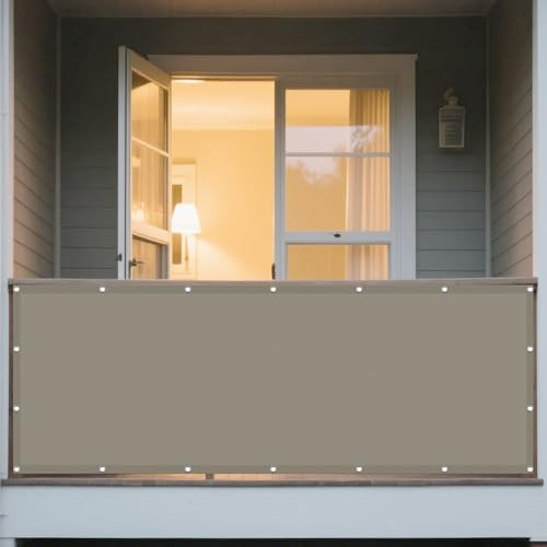 Sonnensegel Wasserabweisend 115 x 210 cm Rechteckig Wasserdicht Sonnenschutz Windschutz Sun Segel Sonnenschutz Plane mit Spannseilen mit Ösen für Balkon Terrasse, Taupe
