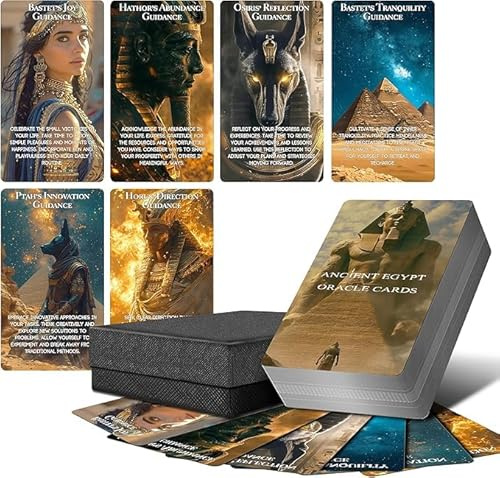 Powerful Cartas de oráculo egipcio antiguo, símbolos egipcios, mazo de oráculo para principiantes, carta de oráculo con significados en ellas