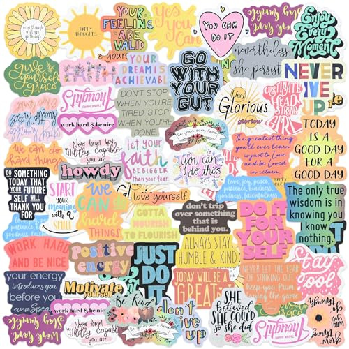 NISENTIA Motivationssticker, 100 Stück Motivational Sticker Erwachsene Sprüche Aufkleber Wasserfeste Vinyl Sticker Motivation für Laptop Scrapbook Journaling Skateboard Snowboard Fotoalbum