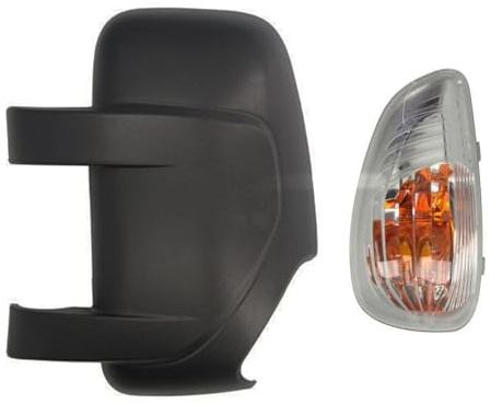 Coque de rétroviseur + clignotant gauche compatible avec Renault Master III, Opel Movano B, Nissan NV400, Vauxhall Movano Mk2 2010 + capuchon de rétroviseur extérieur + clignotant côté conducteur