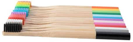 IWOWHERO 4pezzi Spazzolino da Denti in Bambù Setole Manico Ergonomico per Adulti Biodegradabile Uso Domestico e Viaggio