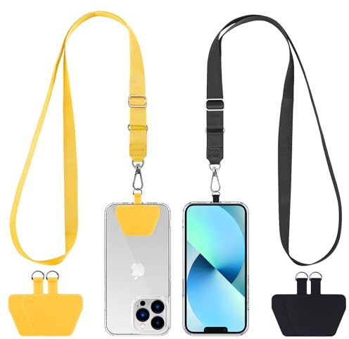 CACOE Phone Lanyard Adjustable Strap with patch Crossbody for Smartphones | 2 Adjustable Neck Strap 2 Tabs,Multifuctional Universal Cell Phone Lanyards, Anti-Theft,Skin-Friendly for Travel Essentials