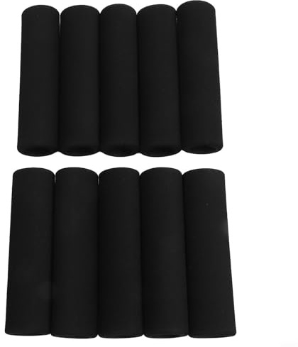 Hosrivae Paquete de 10 fundas de esponja para mangos de equipo de fitness de 22 mm, tubo de espuma, comodidad antideslizante, 110 mm de longitud, color negro (compatible con cintas de correr