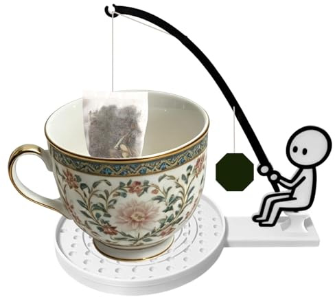 Accroche Sachet De Thé pour Tasse | Figurine Pêche Mignonne sous-Verre Anti-Débordement Antidérapant - Support Sachet thé pour Tasse | pour Maison Cuisine Salon Bureau Café Fête Pause Travail
