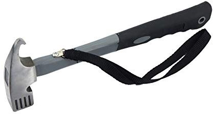 Benson Outdoor Camping Hammer 16 oz - Marteau robuste pour camping et plein air, idéal pour enfoncer ou retirer les piquets de tente, manche en caoutchouc ergonomique, tête en acier trempé
