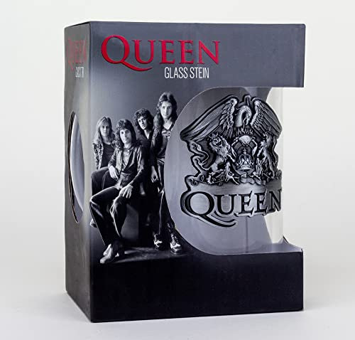 GB eye Queen Crest 500ml Glass Tankard