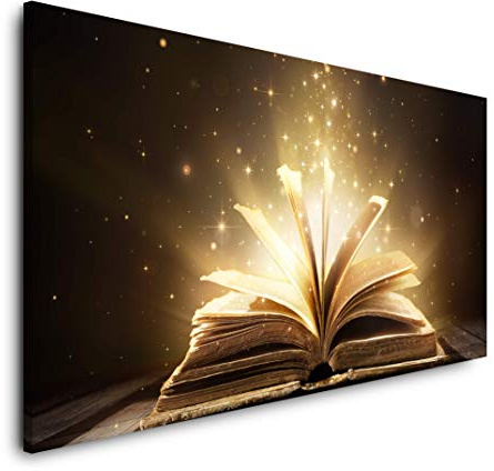 Altes Buch auf altem Tisch 120x 60cm Panorama Leinwand Bild XXL Format Wandbilder Wohnzimmer Wohnung Deko Kunstdrucke