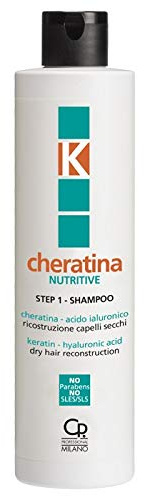 K-Cheratina - Nutritive Repair Shampoo - Ricostruzione a Base di Cheratina per Capelli Secchi e Rovinati - Formula Arricchita con Acido Ialuronico - Step 1 - Flacone da 250 ml