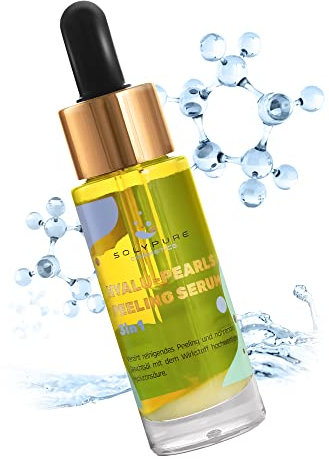 HYALU-PEARLS 3-in-1 Hyaluron-Concentrate, Hyaluronic Acid Serum mit Jojoba, Argan & Mehr, Hyaluron Serum Hochdosiert mit 1.7% Hyaluronic Acid Konzentrat und patentierte Perlentechnologie - SolyPure