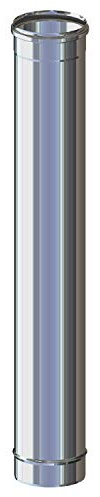 Canna Fumaria - Tubo 1 metro in acciaio inox AISI 316L mono parete per stufa camini caldaie e forni a gas pellet legna e gasolio resistente fino a 600°C. MADE IN ITALY (ø 80)