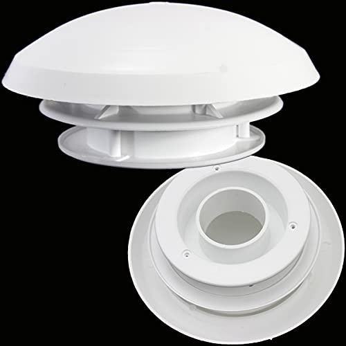Dachlüfter Pilzlüfter Wohnwagen Wohnmobil Caravan Boot weiß 2 TLG. mit 60 mm Schlauchanschluss