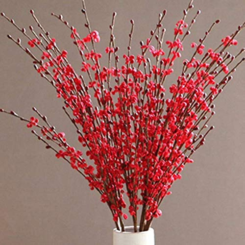 OUKEYI Künstliche Jasminblüten mit langem Stiel, 8 Stück, 75 cm lang, künstlicher Jasmin, für Hotel, Zuhause, Büro, Küche, Schlafzimmer, Hochzeit, Party, DIY-Dekoration (rot)