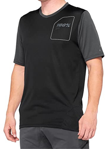 100% Ridecamp Mountain Biking Jersey - All Mountain Riding Apparel Black/Charcoal