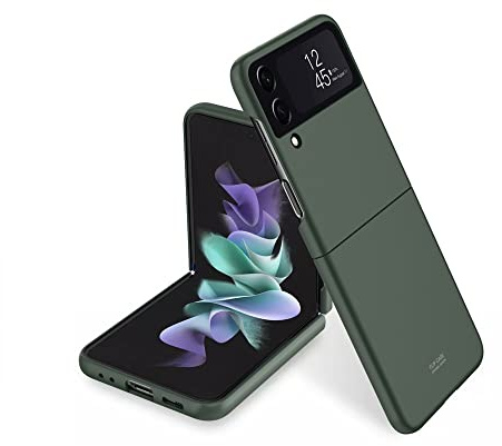 BoerHang fodral till Samsung Galaxy Z Flip 4, ultratunt vikbart PC mobiltelefonfodral stötsäkert och repbeständigt skyddande fodral. (Grön)