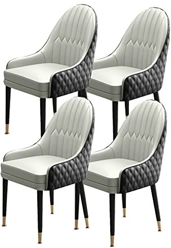 MZLaly Holzbeine Küchenstuhl 4er Set Küche Esszimmer stühle Moderne Akzentsessel Mikrofaser Leder Weich Gepolsterter Sitz (Color : N)