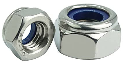 Verbindungsmutter, Sechskantmutter, Verbindungsmutter-Kontermutter Nylon 304 Edelstahl Sechskant-Sechskant-Kontermutter M3 M4 M5 M6 M8 M10 M12 M14 Nylonmutter-Gewindeschaft (Größe: M10 10 Stück) ( Col
