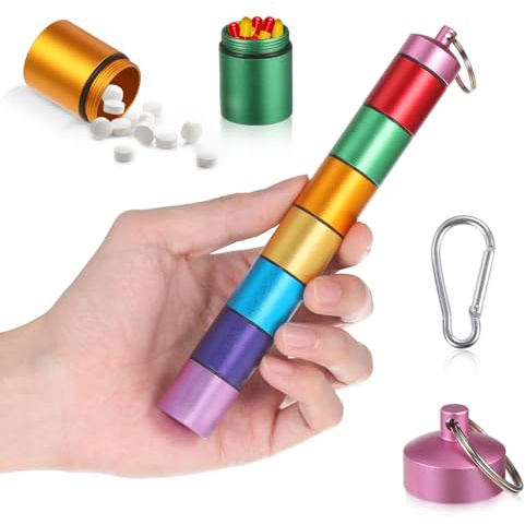 Klein Metall Tablettenbox Medikamentenbox 7 Tage Pillendose Pill Box Pillendose für Unterwegs Wasserdicht Feuchtigkeitsbeständig Geeignet für Outdoor-reisen Geschäftsreisen (Farbig)