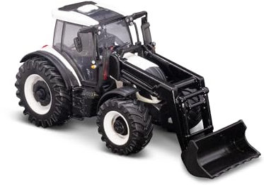 Bburago Die-Cast VALTRA M2Q TRACTOR with Working FRONT LOADER - Replica Collectible Toy Model, White
