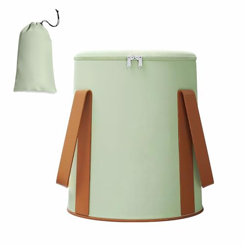 25L Collapsible Bucket Foot Bath Basin， Multifunctional Portable Foot Bath Tub Bag with Handles,Travel Outdoor Camping Portable Foot Soaking Spa Bucket (Green)