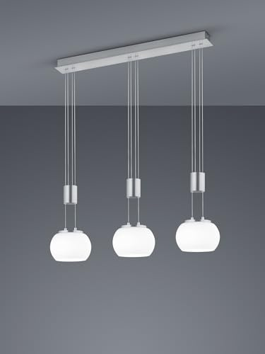 lightling Harrison LED Pendelleuchte, 3-flammig, Switch Dimmer, Breite: 82 cm, Höhe: 95-150 cm, Nickel matt, 8 Watt