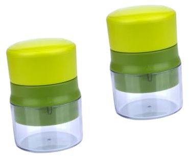 ABOOFAN 2pièces Presse-ail Plastique Avec Conteneur De Rangement Hachoir Multifonction Pour Ail Noix Et Plus Lavable Au Lave-vaisselle Vert Et Vert Foncé