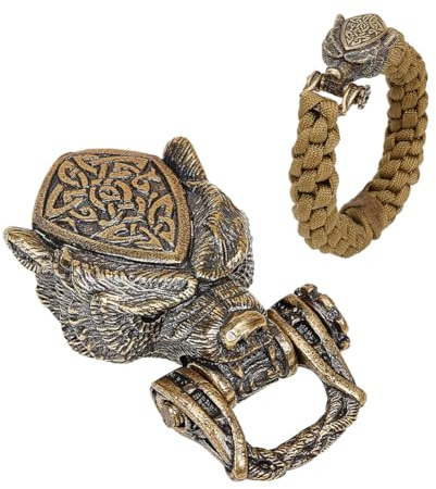 nbeads Europäische-Schnallen Aus Messing, 4.5x2.3x1.35cm Antike Bronze-Armbandschnallen Bärenkopf-Anhänger Für EDC Geflochtenes Seil Anhänger Schnalle Schlüsselanhänger, Loch: 1.1x0.65cm