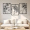 DETENE 3 Pièces Decoration Murale Metal Noir Art de Décoration Murale Minimaliste Art Moderne Abstrait Féminin - pour Chambre à Coucher, Salon, Salle de bain, Galerie