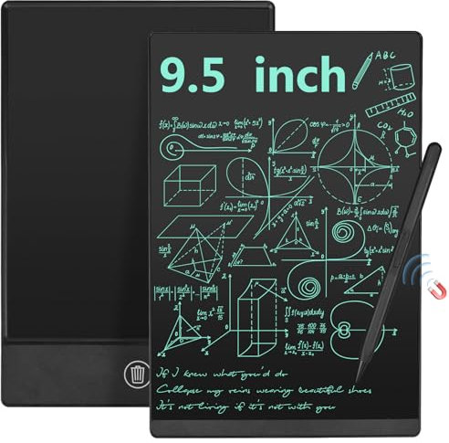 Czemo LCD-schreibtafel 9.5 Zoll, Mini LCD-Schreibtafeln Erwachsene, Tragbar Digitale Tafel Schreibtablett Zaubertafel für Büro, Memo, Notizbuch, Agenda, Skizzen, Einfarbig