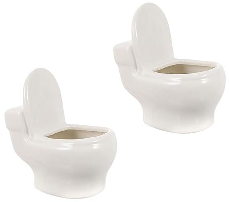 Milisten 2St Toilette Blumentopf Blumentöpfe bürodekorationen Pflanzer Parks saftige Pflanzgefäße Vasen Wohnkultur blumentopf dekor zu Hause Blumenhalter Haushalt schmücken Container Weiß