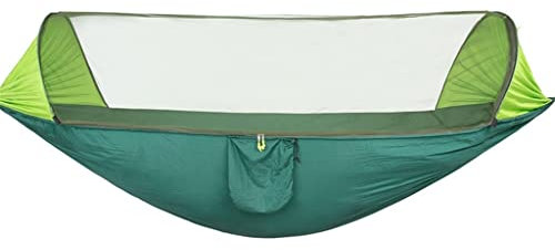 MaGiLL Tragbare automatische Camping-Hängematte mit Moskitonetz, zusammenklappbare Mehrzweck-Hängemattenschaukel für Outdoor-Camping (Farbe: Vert) (Vert)