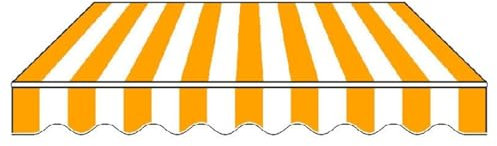 Ersatzstoff für Fenstermarkise, UV-Schutz, Polyester, Sonnenschutz, Leinwand, für den Außenbereich, Balkon, Terrasse, Markisenstoff, Ersatz (600 x 300 cm)