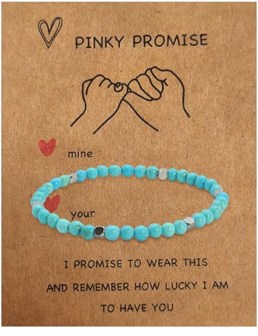 APMGONT Kugelarmband 4mm Stretch Armband Naturstein Armband mit Silberperle Heilstein Armband Freundschaftsarmband Yoga Perlenarmband für Damen und Herren Kinder Mädchen (Blue Turquoise)