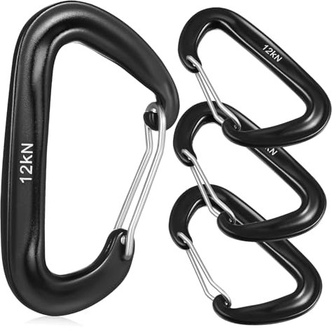 EXHUMKY 4stücke D-förmiger Karabinerhaken Metallkarabiner Für Camping Wandern Und Kletterausrüstung Kn Tragkraft Schnellverschluss Outdoor-zelte Und Schlüsselanhänger