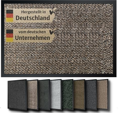 EMPA® Hochwertige Fußmatte, Made in Germany, Braun, 60 x 80 cm, für Innen & Außen, robust - waschbar - umweltfreundlich, flach & wasserdicht