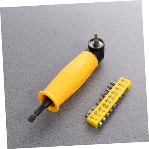Mipcase Adaptateur de Perceuse à Angle Droit Changement Rapide de Foret en Acier Vanadium Jaune Outil Manuel ou Électrique pour Visser les Espaces Restreints