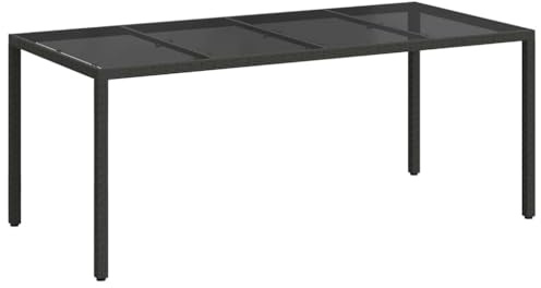 vidaXL Gartentisch Schwarz Poly-Rattan | Langlebig und gemacht für die Ewigkeit, Super leicht für ein einfaches Umstellen, Glatte Oberflächen,
