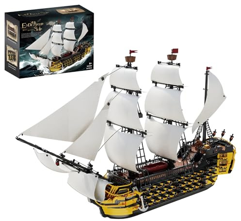 DzirePada Endeavour Schiff Bausteine Bausatz, 2475Stück Piraten Boot Modell Spielzeug, MINT Segeln Schlachtschiff Klemmbausteine Kit, Ideen Geschenke für Jugendlicher Erwachsene