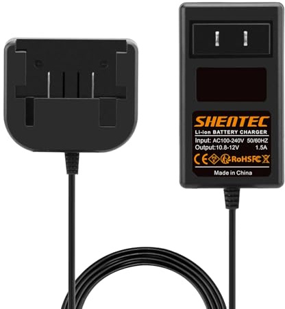 Shentec 10.8V-12V Lithium Battery Charger Compatible with Black&Decker LBXR1512 Battery Drill Tool BDCD112 BDCDD12C BLA12L-0608-1 Portable Charger