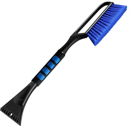 Rascador de hielo – Cepillo raspador de nieve de 60 cm | Rascador de hielo desmontable | Cepillo de nieve mango ergonómico | Eliminación de nieve sin arañazos para coche, camión, SUV, vehículo