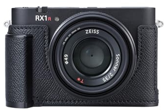 SIUTATDSH Camera Half Case for Sony Cyber-shot rx1riii rx1r3, Vintage Metal Genuine Leather Instant Camera Protective Cases for Sony rx1m3 Stylish Portable Shockproof (Black)