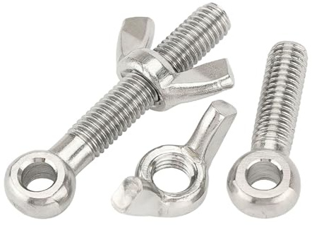 Ensemble de 2 vis à œillet M12 en acier inoxydable 304 avec écrou papillon et for une installation sans outil(M12*130 (2 pcs))