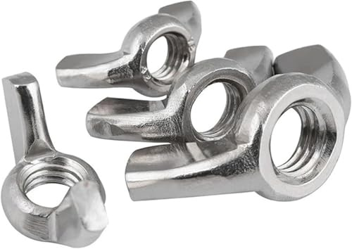 Edelstahl-Metrik-Flügelmuttern, DIN315 Flügelmuttern, Edelstahl, handfest anzuziehen, 5er- oder 10er-Packung, verschiedene Größen(M4 10pcs)