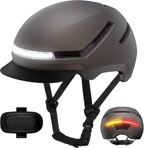 KINGLEAD Fahrradhelm mit Licht und LED Blinker, NTA 8776 & CE, Fernbedienung, USB-C Front- und Rücklicht,Visier, E-Bike Helm für Herren Damen Erwachsene, City & S-Pedelec