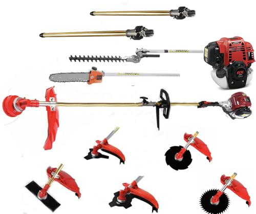 Desbrozadora Gx50 8 en 1 de 4 tiempos con 2 varillas de extensión para jardín