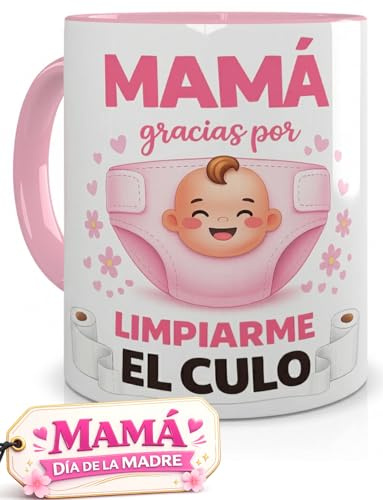 Taza divertida para mamá regalo Cumpleaños Día de la Madre taza graciosa de café desayuno cerámica 350ml diseño original humor detalle mamá regalo original mujer GRACIAS POR LIMPIARME EL...