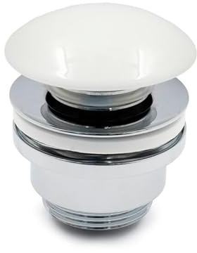 Válvula Click-Clack Lavabo Porcelana Blanca IO by GME Ref. 0355 – Desagüe Push Open Universal 1 1/4” – 5 Años Garantía
