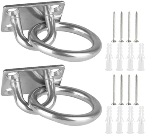 SOIMISS Ganci da Soffitto Piastra Occhiello per Carichi Pesanti in Acciaio Inossidabile 2 Pezzi e Fissaggio Facile per Feste Estive di Vele Ombreggianti