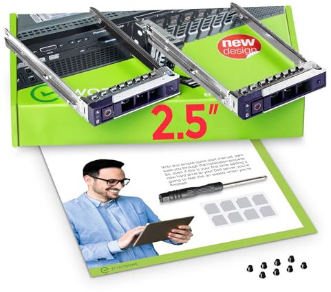 WorkDone 2er Pack 2,5-Zoll Hard Drive Caddy - kompatibel für Dell PowerEdge Server und XC-Serie - 14. Generation R440 R640 R740 R740xd R840 R940 R7425 - DXD9H SSD SAS Festplattenrahmen Halterung