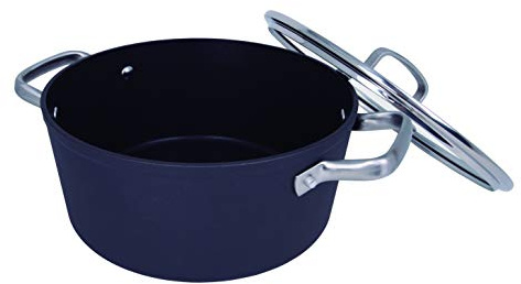 Arcos Serie Samoa | Cacerola Antiadherente 24 cm y 4,3 L | Aluminio Forjado | Apta cualquier cocina | Asas Acero Inoxidable Efecto Frio | Sistema ahorro energético | Apta lavavajillas | Color Negro