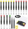 Ainiv Cacciavite di Precisione, set di piccoli cacciaviti per occhiali da 18 pezzi, adatto per gioiellieri di orologi PS4, con 2 pinzette, magnetizzatore e scatola in PP